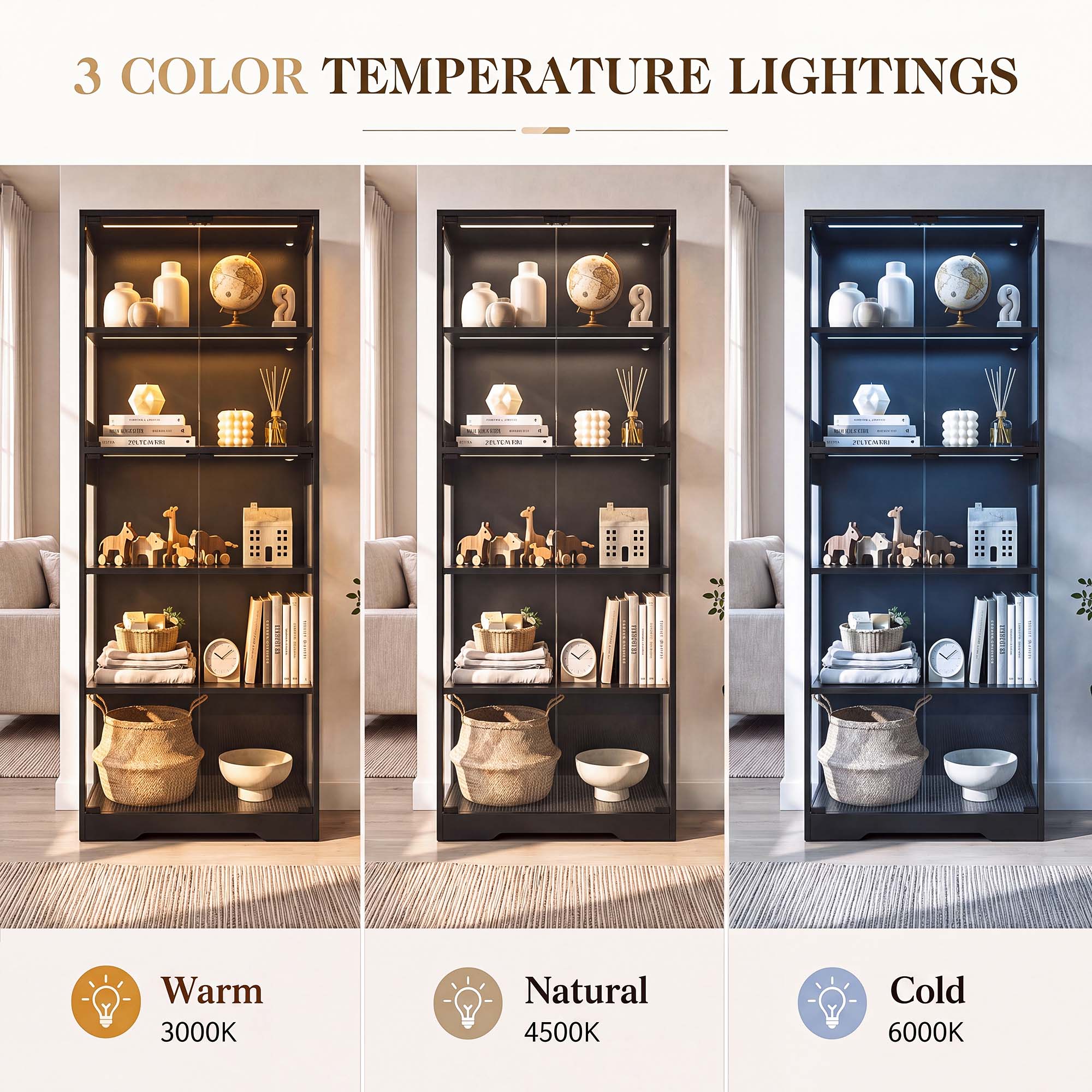 TCGBKAF 5‑Tier Display Cabinet - đánh giá và giá Lighting Decor Home