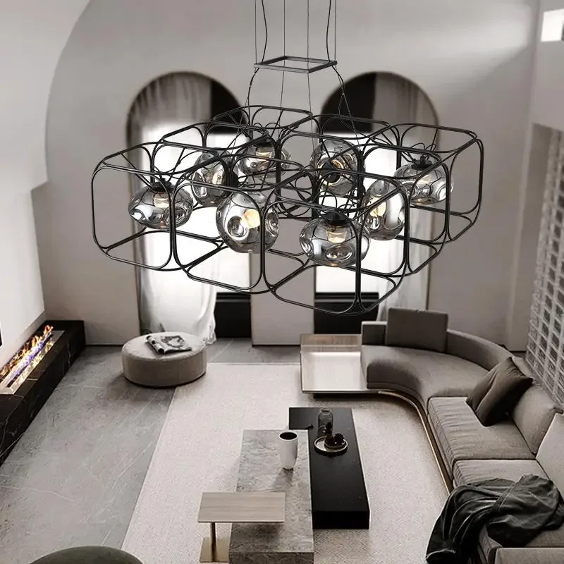 Retro LED Chandelier Black Geo - đánh giá và giá Geometric Lamp Shade