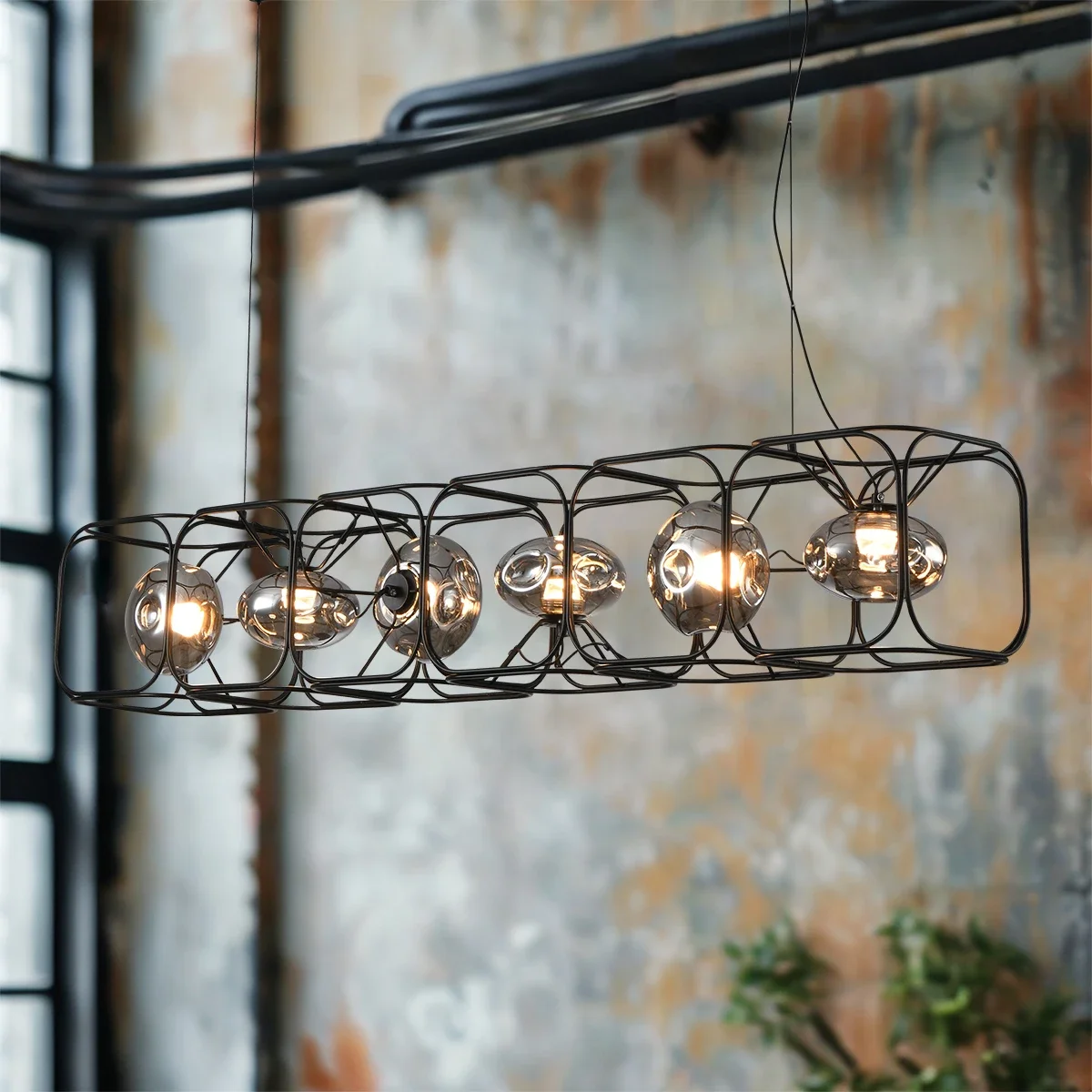 Retro LED Chandelier Black Geo - đánh giá và giá Geometric Lamp Shade