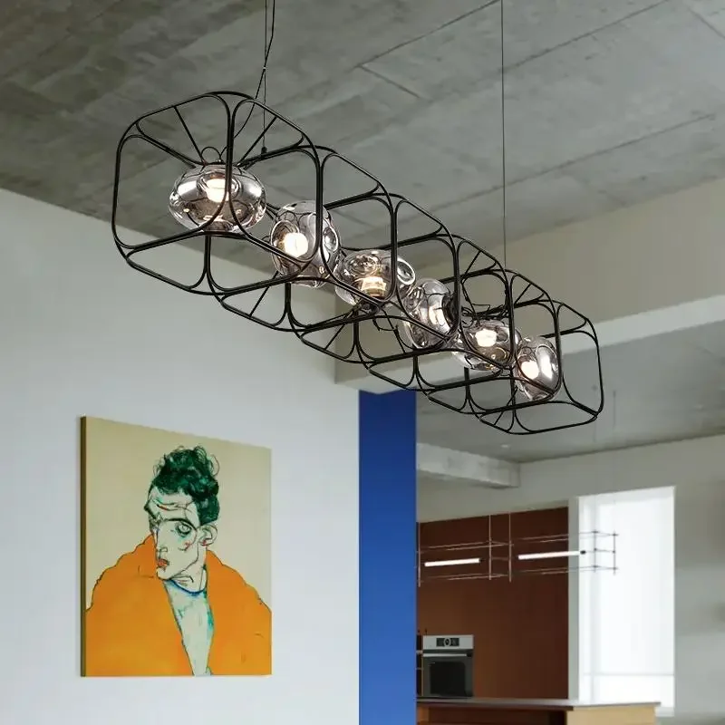 Retro LED Chandelier Black Geo - đánh giá và giá Geometric Lamp Shade