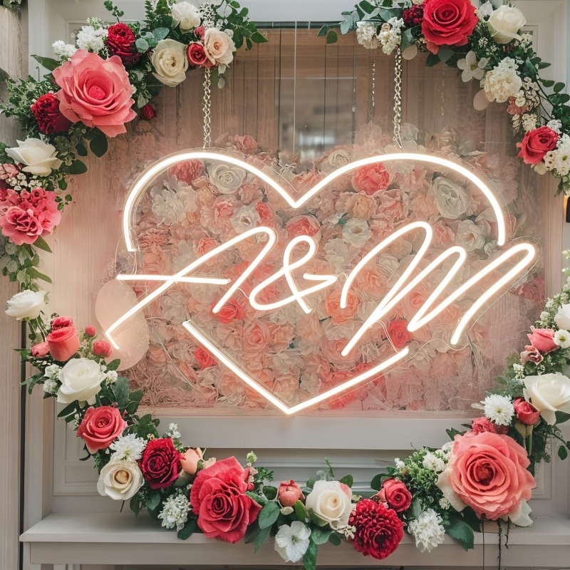 Custom Initials Heart LED Neon - đánh giá và giá Lighting Decor For Wedding