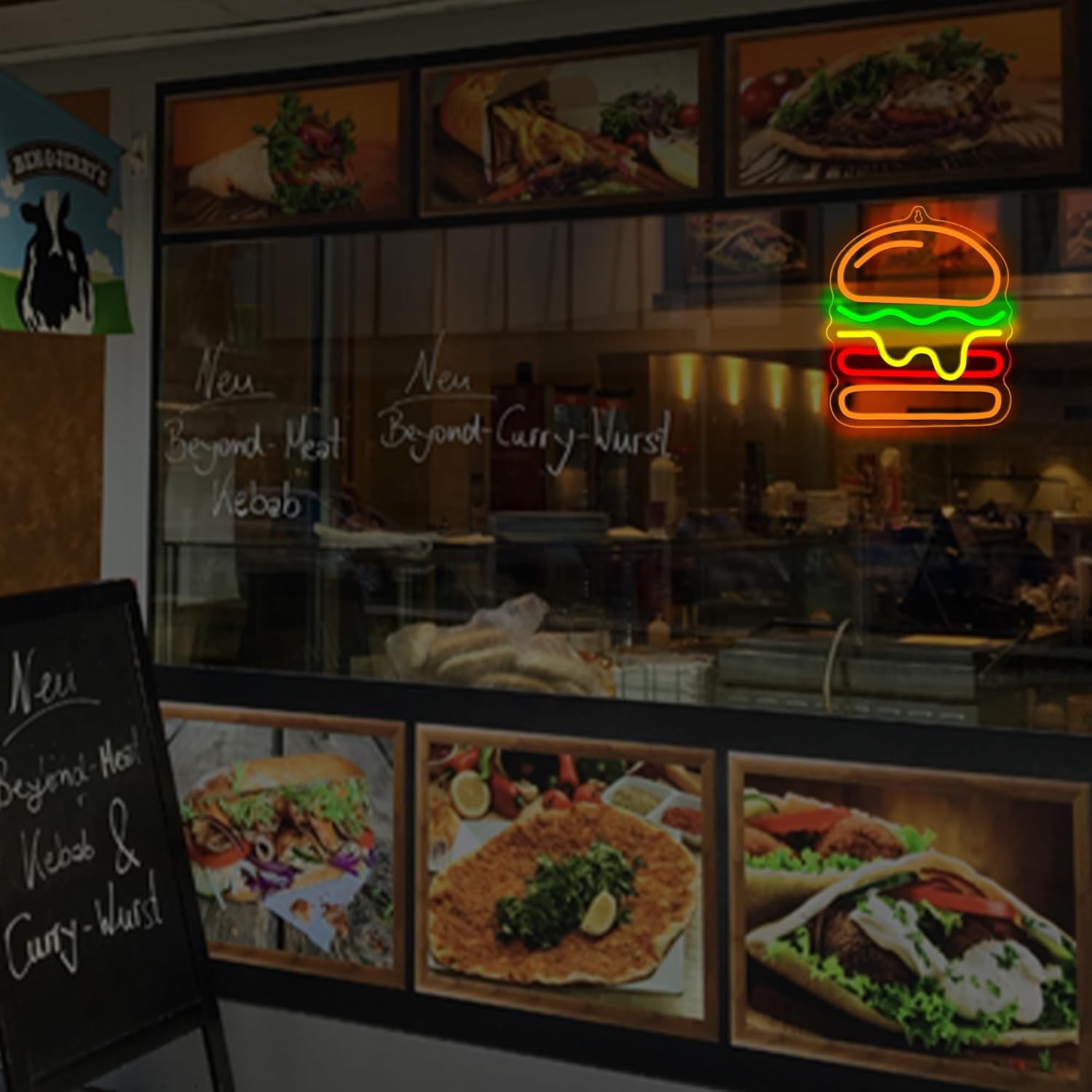 Burger Neon Sign with Layered  - đánh giá và giá Lighting Decoration Ideas For Home