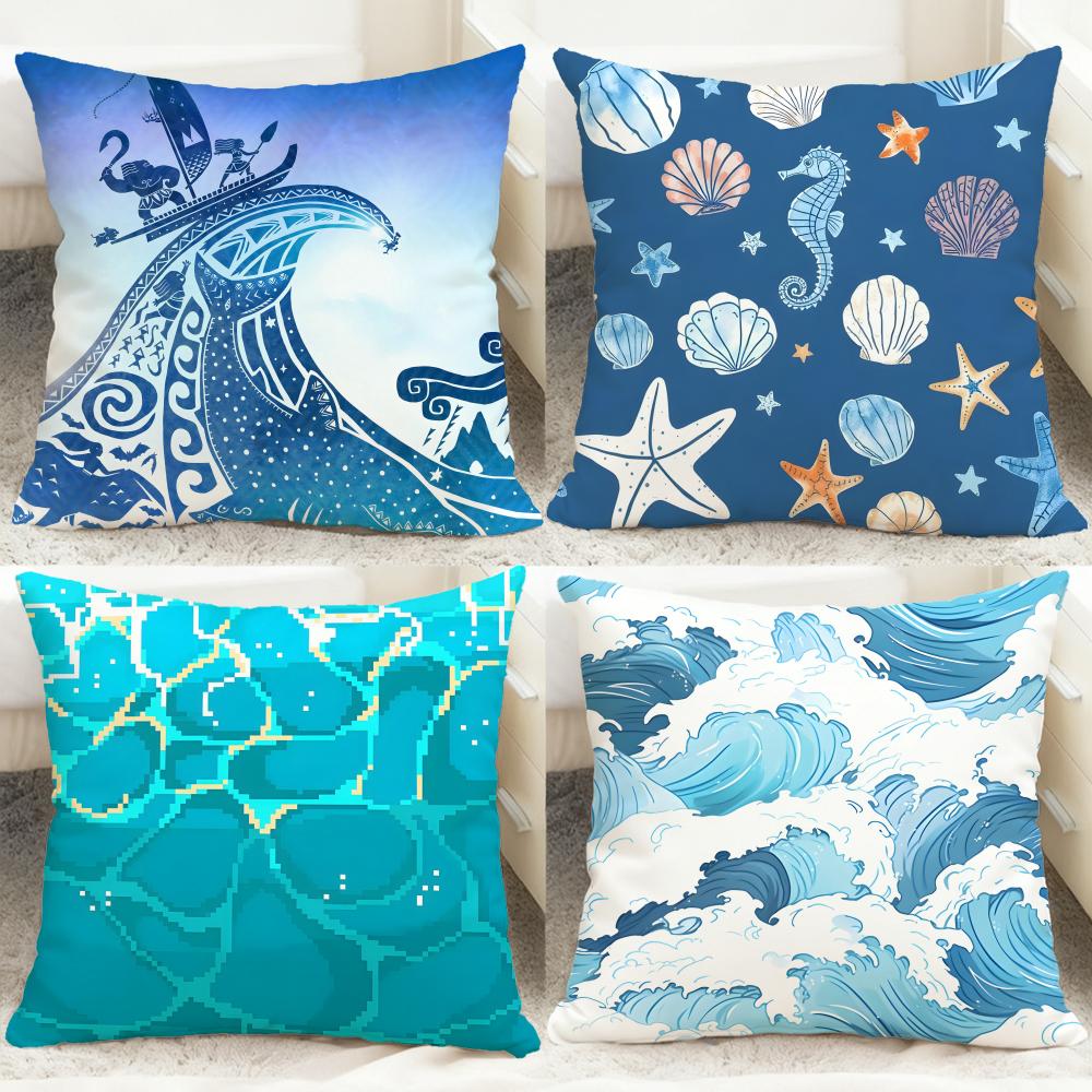 Light blue ocean ripple Cushio - đánh giá và giá Lighting Decor And Beyond