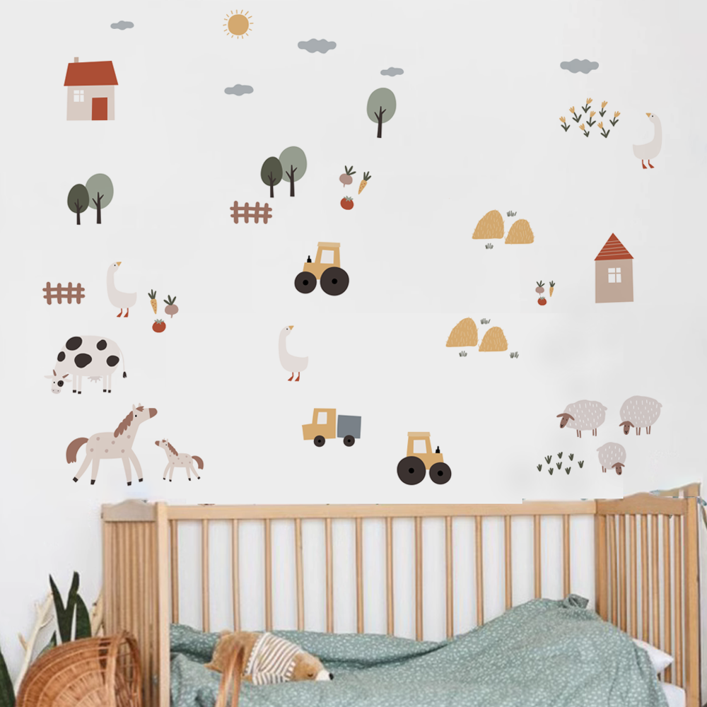 Boho Cartoon Cute Cows Farm An - đánh giá và giá Lighting Mcqueen Bedroom Decor