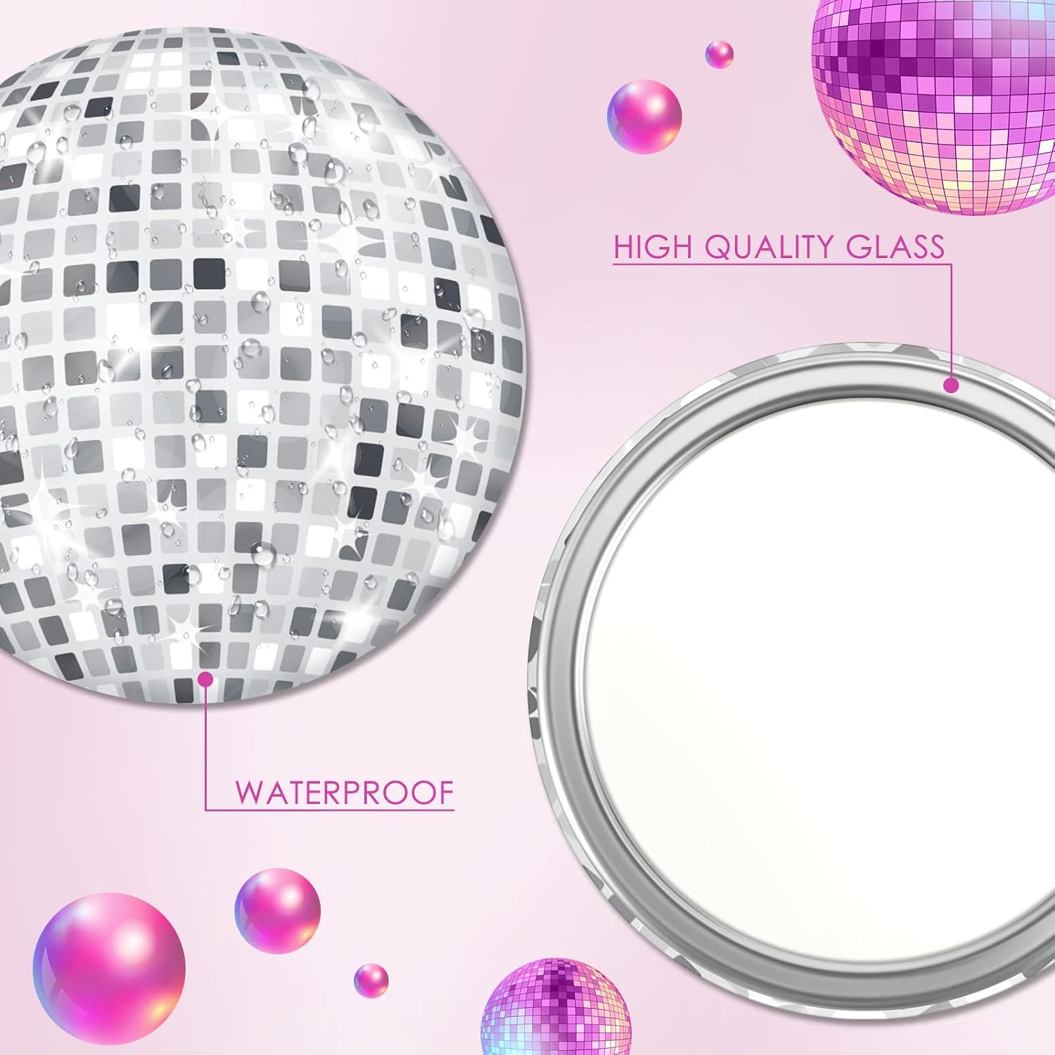 Disco Ball Compact Mirror Vint - đánh giá và giá Disco Ball Mirror