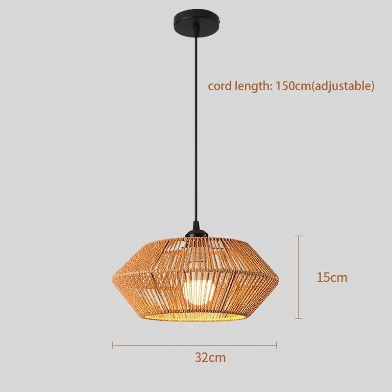 Boho Rattan Woven Pendant Ligh - đánh giá và giá Geometric Lamp Shade