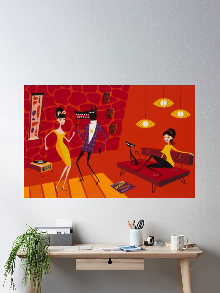Josh Agle Bossa Nova Now Photo - đánh giá và giá Nova Decor & Lighting Vase Glass Brun 26Cm