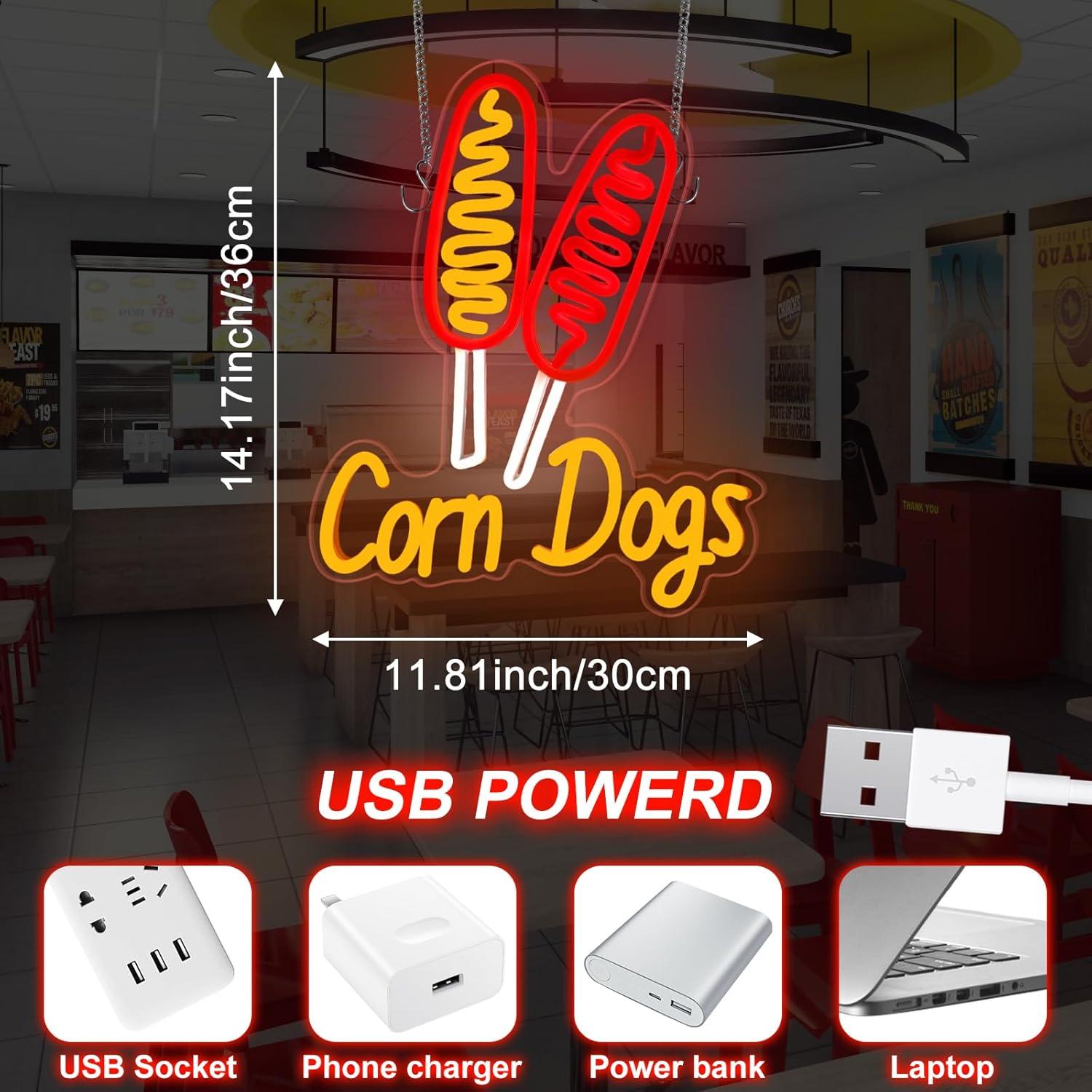 Corn Dog Neon Sign Snack USB D - đánh giá và giá Lighting Decor For Wedding