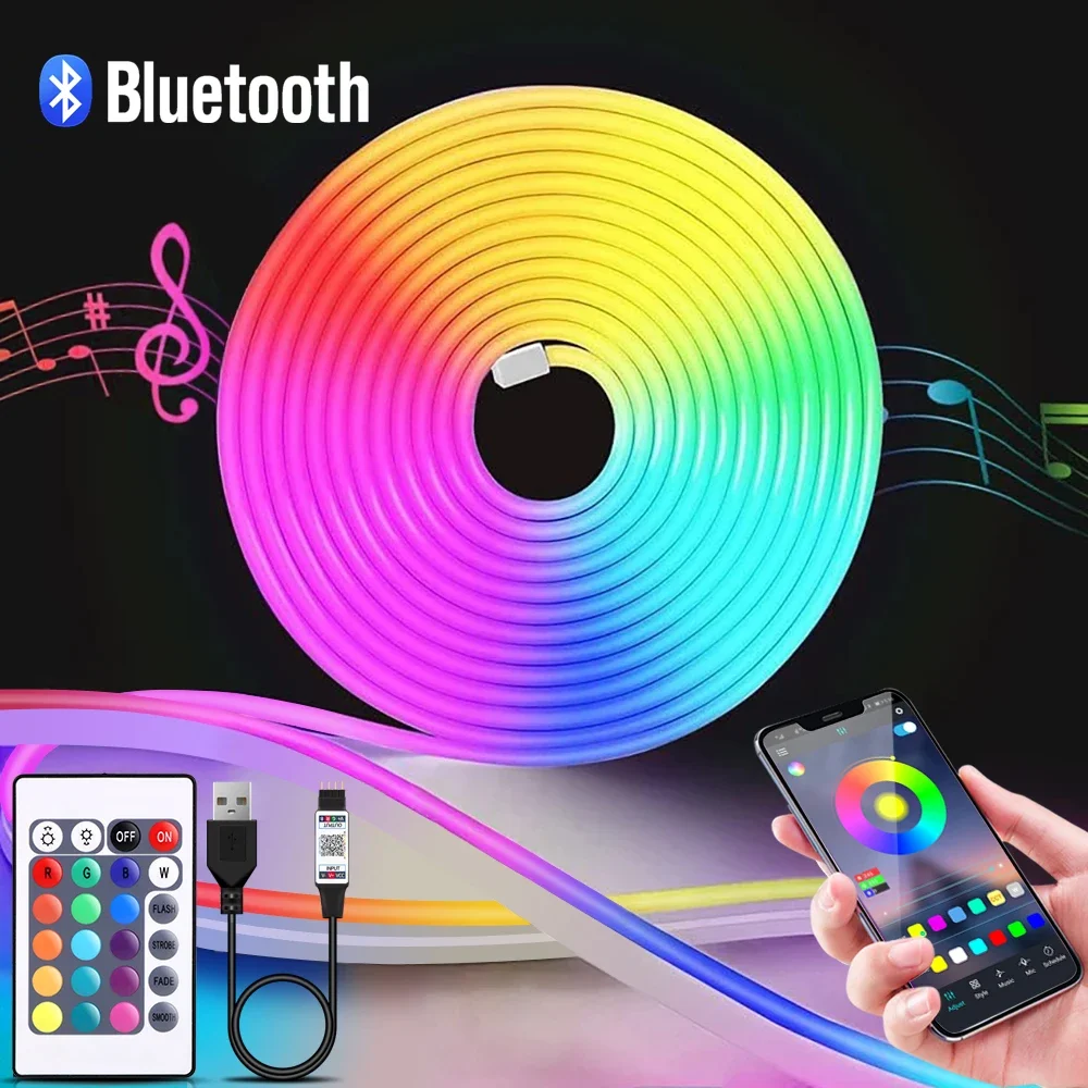 1-5m RGB LED Neon Strip Light  - đánh giá và giá Lighting Decor Home
