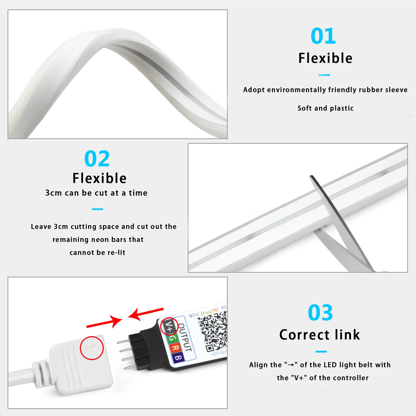 1-5m RGB LED Neon Strip Light  - đánh giá và giá Lighting Decor Home